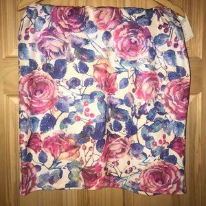 BNWT Pink White Purple Blue Floral 80s 90s Pencil Skirt Lularoe Cassie XL 18-20